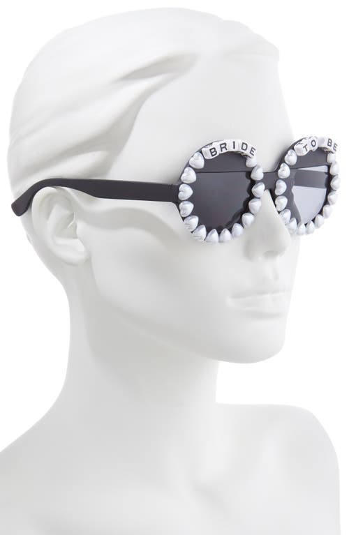 Rad + Refined Bride To Be Embellished Round Sunglasses In Black/black
