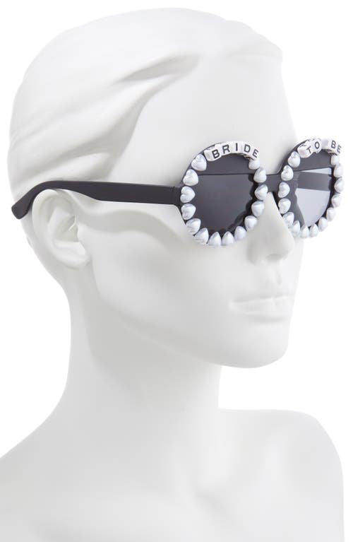 Shop Rad + Refined Bride To Be Embellished Round Sunglasses In Black/black