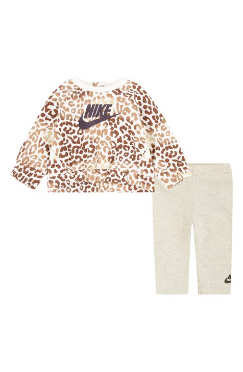Leopard Print Fleece Sweatshirt & Leggings Set (Baby)