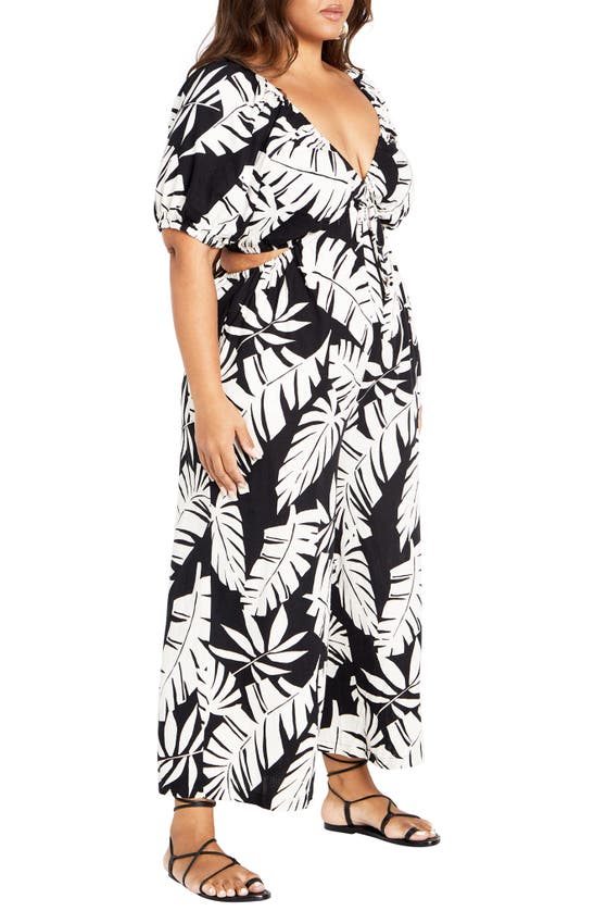 Shop City Chic Palma Floral Print Wide Leg Jumpsuit