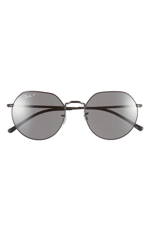 Ray-Ban Jack 55mm Polarized Irregular Sunglasses in Black at Nordstrom