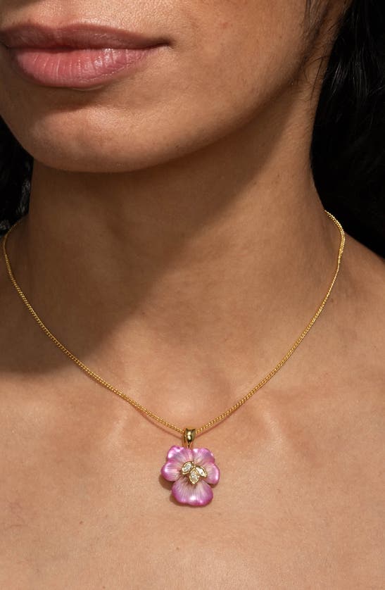 Shop Alexis Bittar Pansy Lucite® Flower Pendant Necklace In Morning Pansy