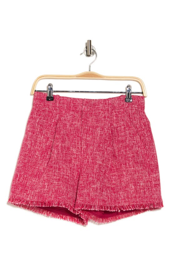 Cinq À Sept Katrice Fray Shorts In Berry Jam/ White