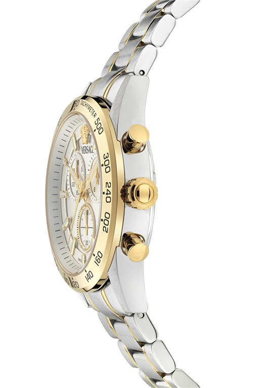 Shop Versace V-code Chronograph Bracelet Watch, 41mm In Two Tone