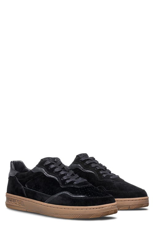 Shop Clae Haywood Leather Sneaker In Black Dark Gum