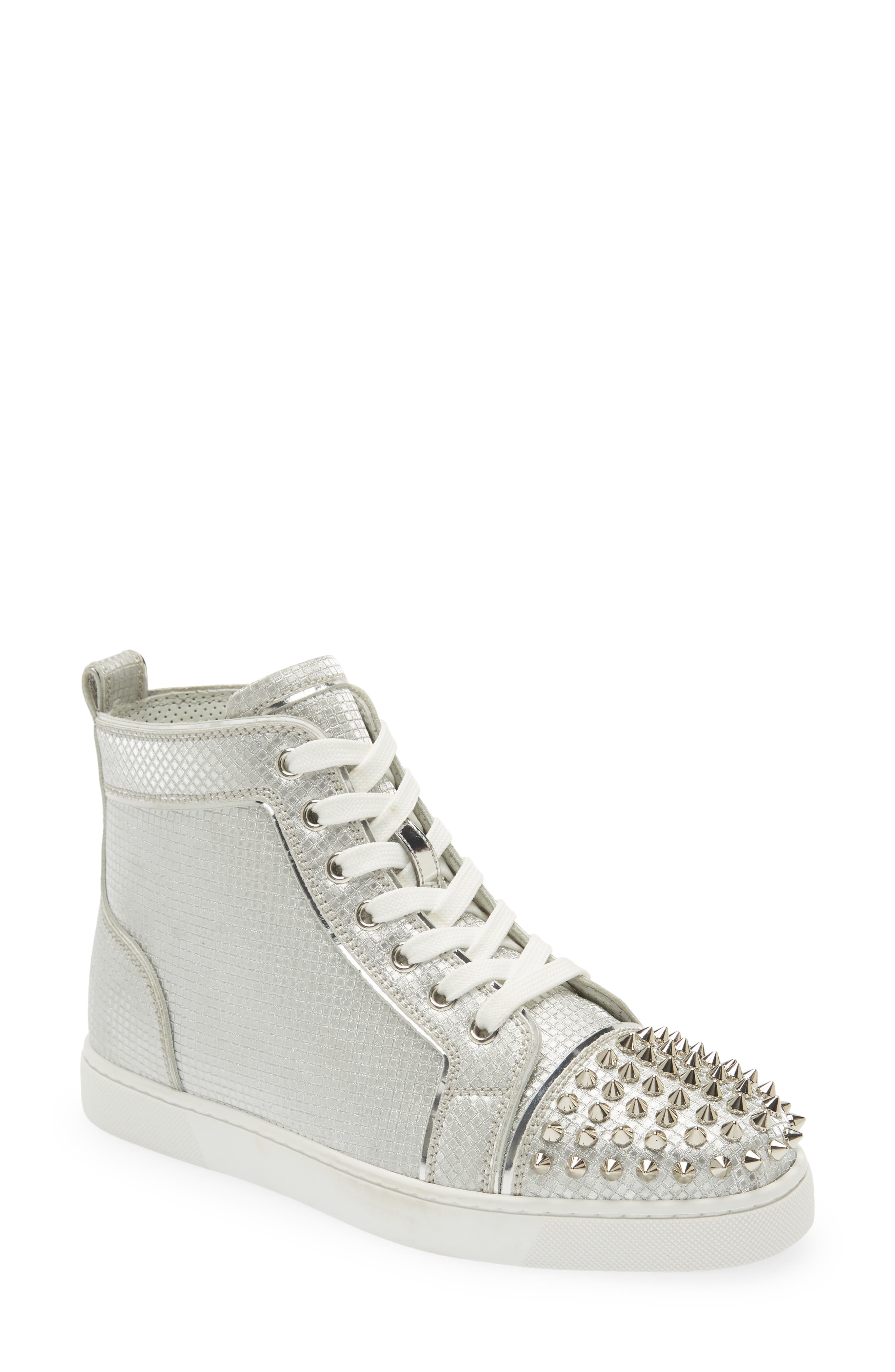 christian louboutin white spikes