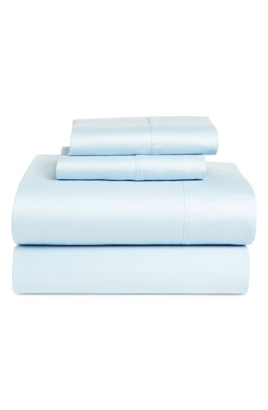 Shop Hotel Espalma 300 Thread Count Cotton Sateen Sheet Set In Blue