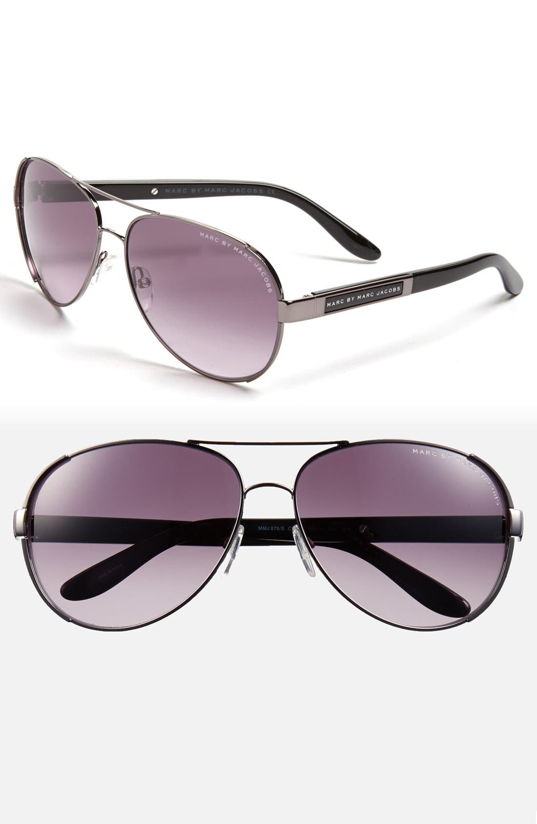 MARC BY MARC JACOBS 60mm Stainless Steel Aviator Sunglasses Nordstrom