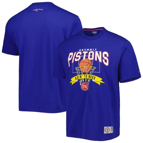 Men's Tommy Jeans Blue Detroit Pistons Tim Backboard T-Shirt