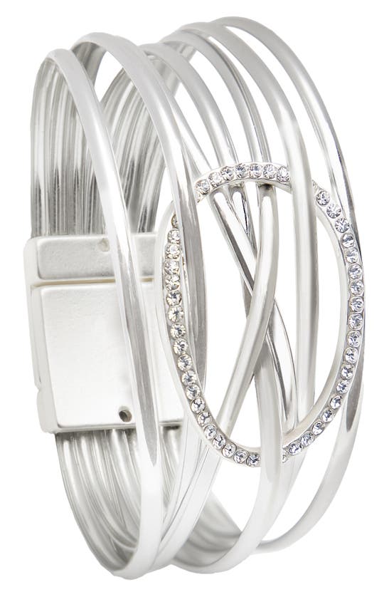 Saachi Crystal Adorned Bracelet In Metallic