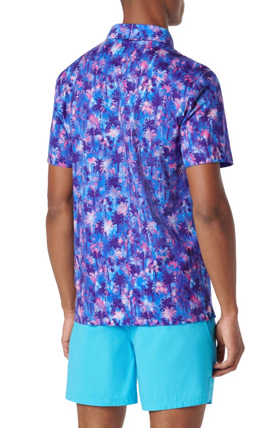 Shop Bugatchi Victor Ooohcotton® Palm Tree Print Polo In Orchid