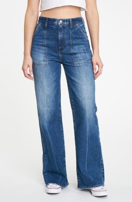 Shop Daze Far Out Patch Pocket Wide Leg Jeans In Play Date