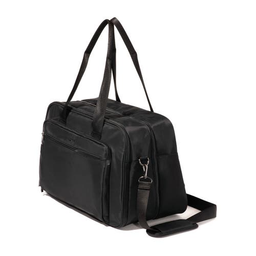 Baggallini Getaway Split Case Duffel Weekender Bag In Black Twill