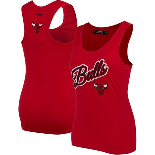 Women's Pro Standard Red Chicago Bulls Script Tank Top