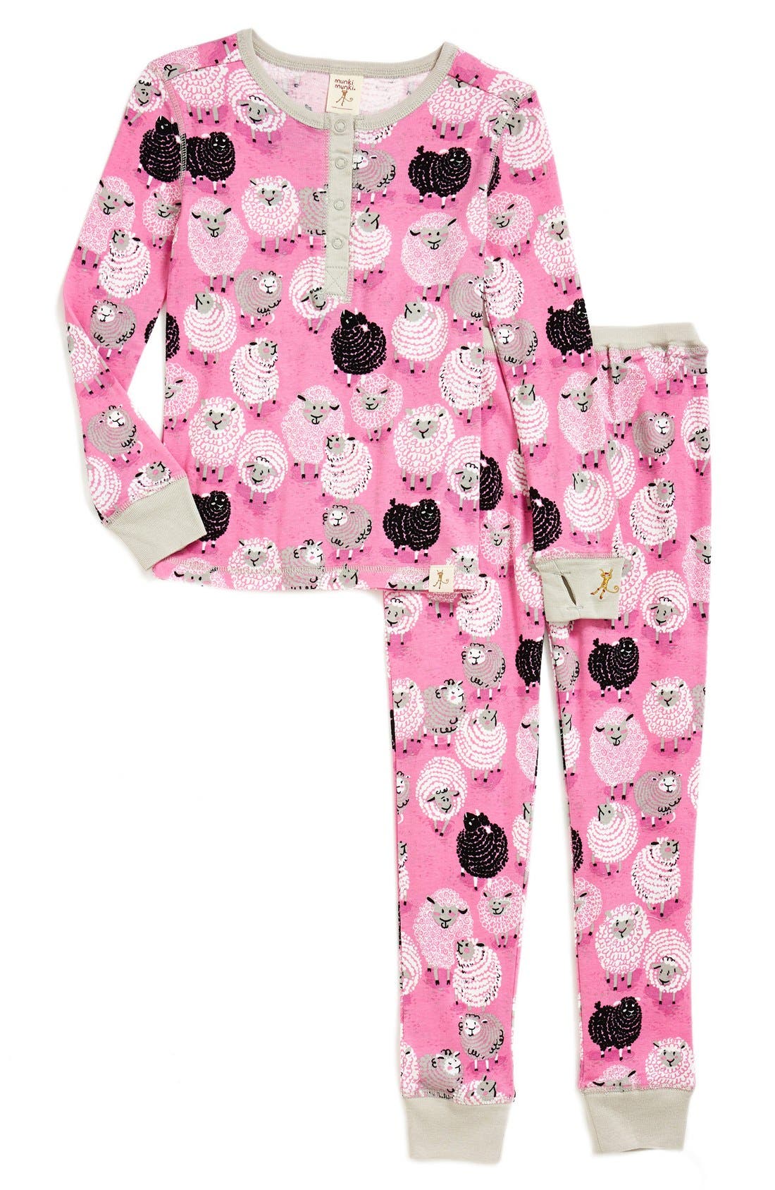Munki Munki 'Black Sheep' TwoPiece Fitted Pajamas (Little Girls & Big Girls) Only