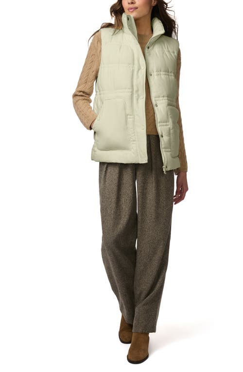 Shop Bernardo Minimalist Double Needle Stitch Recycled Polyester Puffer Vest In Sage