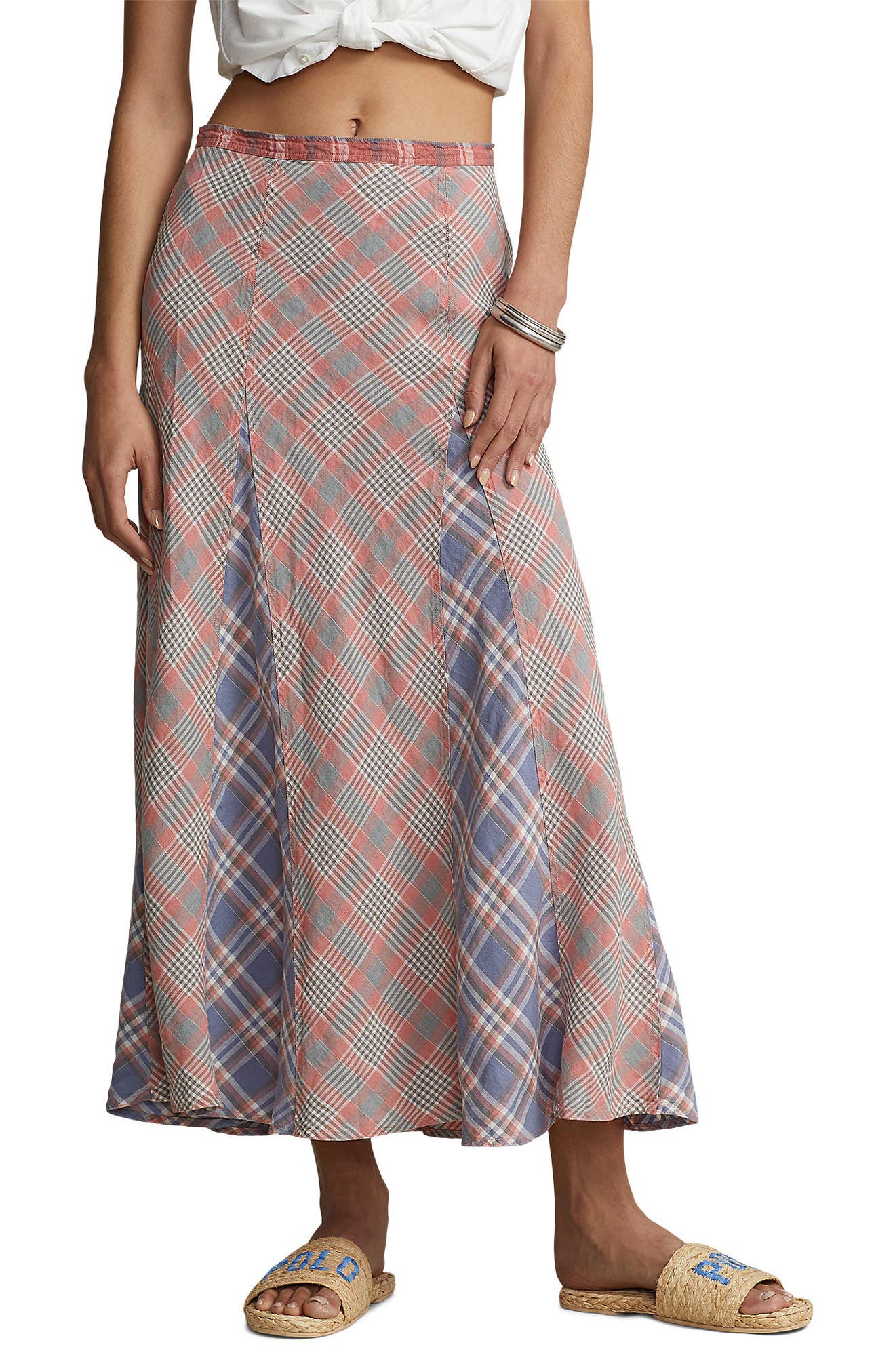 ralph lauren plaid maxi skirt