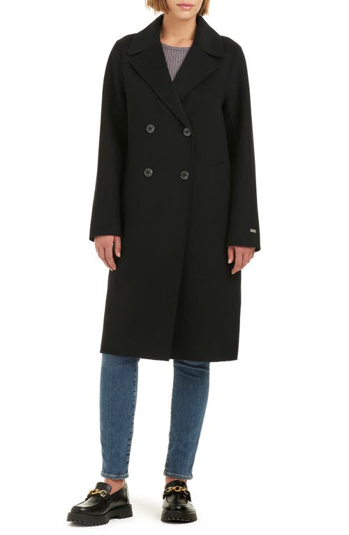 Shop Vince Camuto Oversize Double Breasted Wool Blend Coat In Black