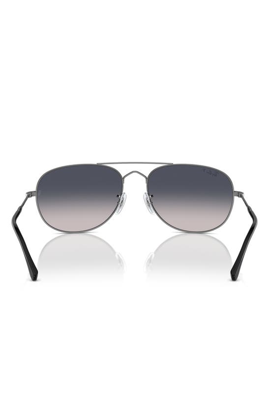 Ray Ban Bain Bridge 57mm Gradient Polarized Aviator Sunglasses In Gunmetal