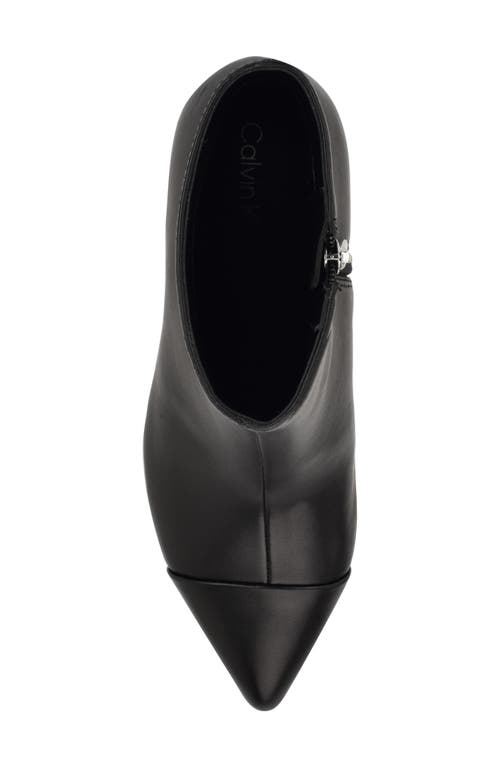 Shop Calvin Klein Gentley Pointed Cap Toe Bootie In Black