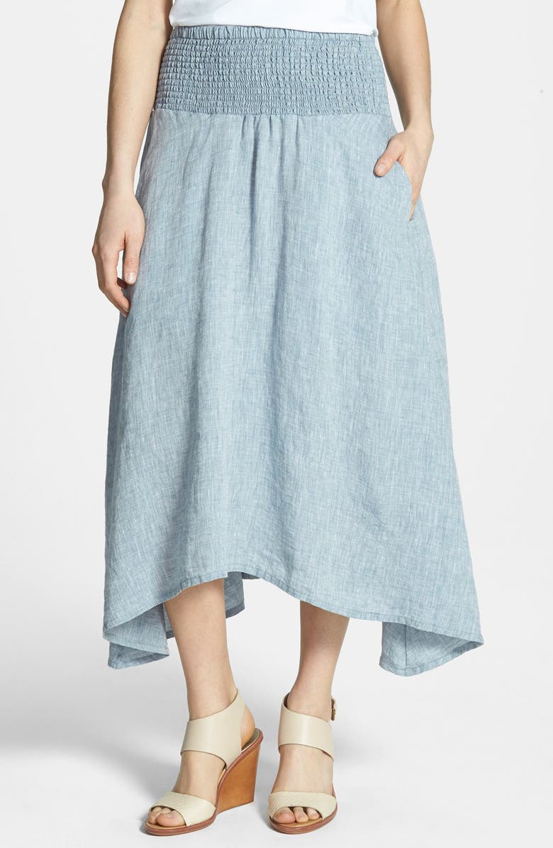 Eileen Fisher Asymmetrical Linen Chambray Midi Skirt (Online Only ...