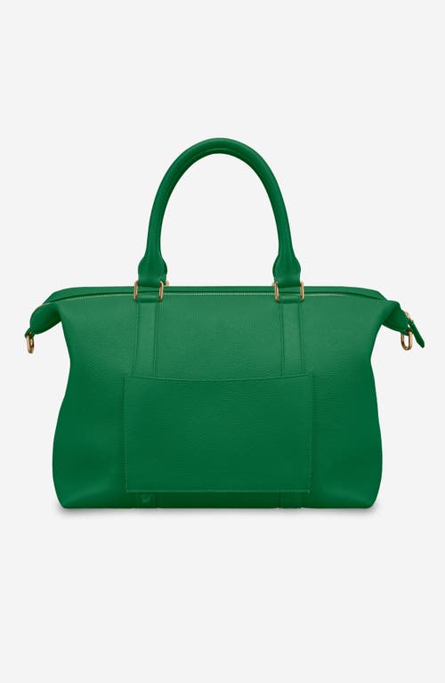Maison De Sabre Maison De Sabré Large Leather Weekender Bag In Emerald Green