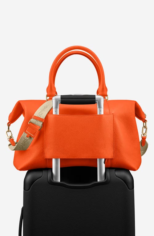Maison De Sabre Maison De Sabré Large Leather Weekender Bag In Manhattan Orange