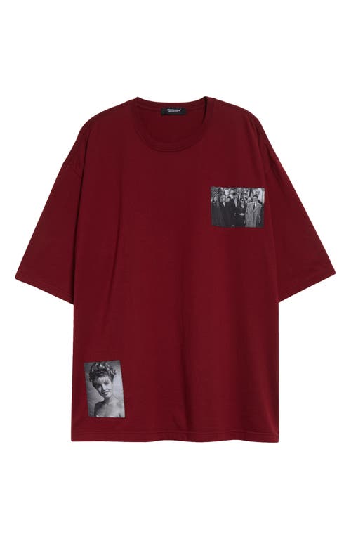 Shop Undercover 'twin Peaks' Oversize Cotton Graphic T-shirt In Dark Red