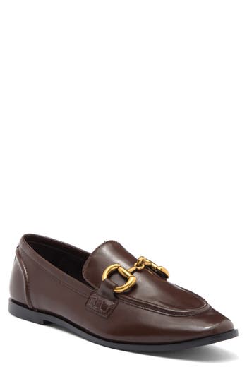 Jeffrey Campbell Addie Bit Loafer In Dark Brown Gold