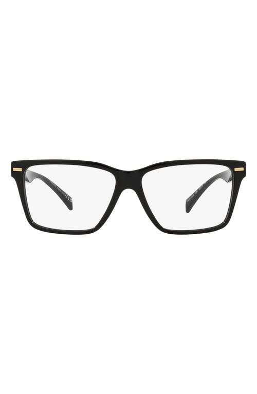 Versace 54mm Rectangular Optical Glasses in Black at Nordstrom