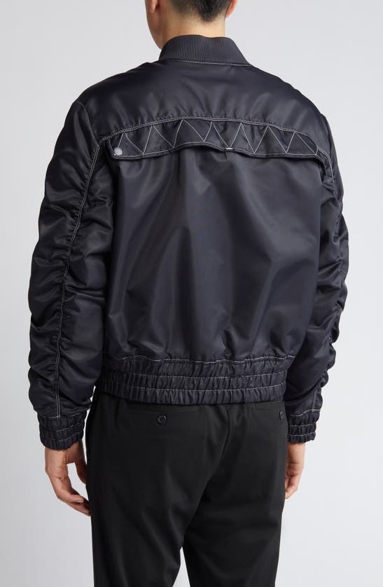 Shop Hugo Boss Bokly Water Repellent Bomber Jacket In Charcoal