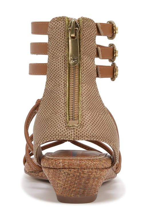Sam Edelman Danica Gladiator Sandal Saddle Leather In Saddle/chai Cream