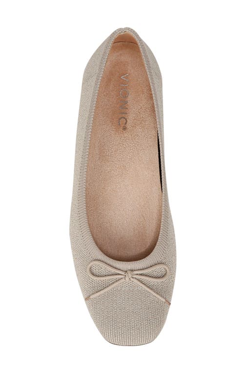 Vionic Klara Knit Ballet Flat In Oatmeal/gold