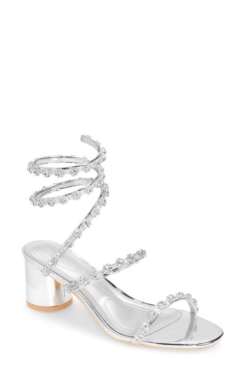 Emiliano Ankle Wrap Sandal in Silver