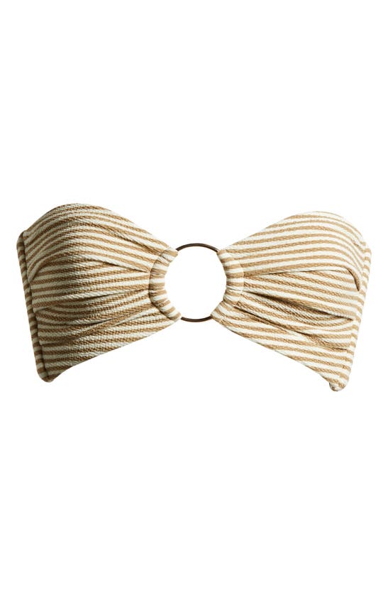 Shop Montce Tori Neutral Stripe Bandeau Bikini Top