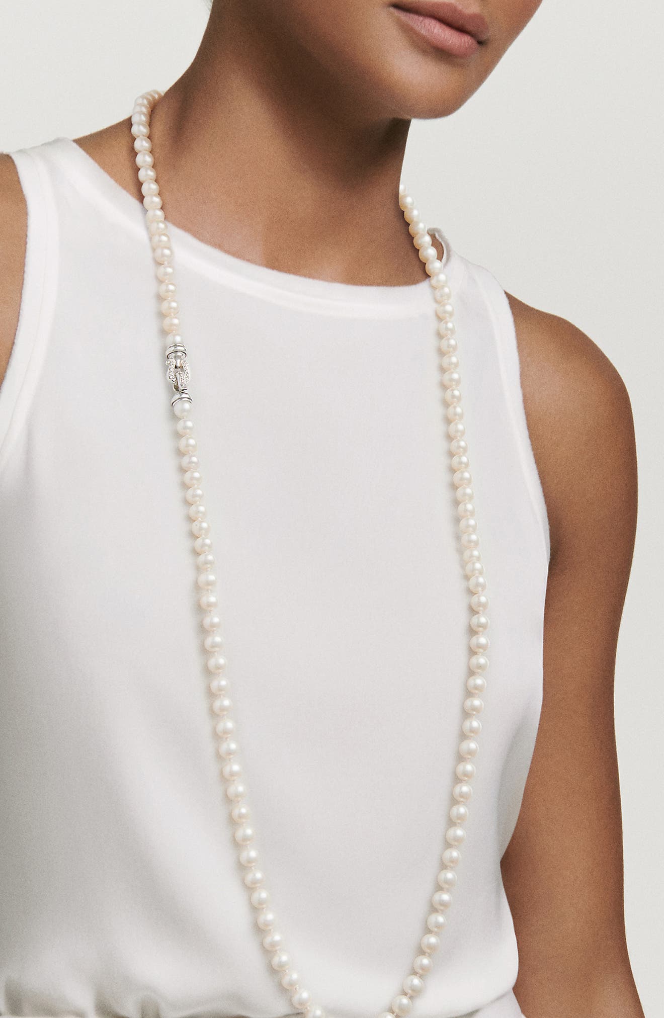 david yurman pearl necklace with diamonds