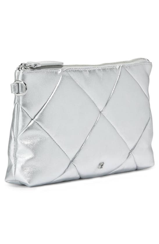 Shop Cole Haan Essential Quilted Leather Clutch In Silver