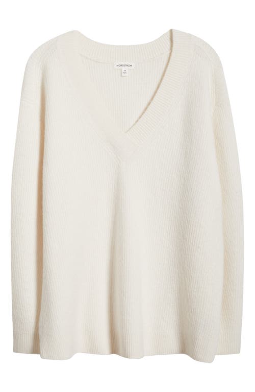 NORDSTROM NORDSTROM RIB V-NECK SWEATER 