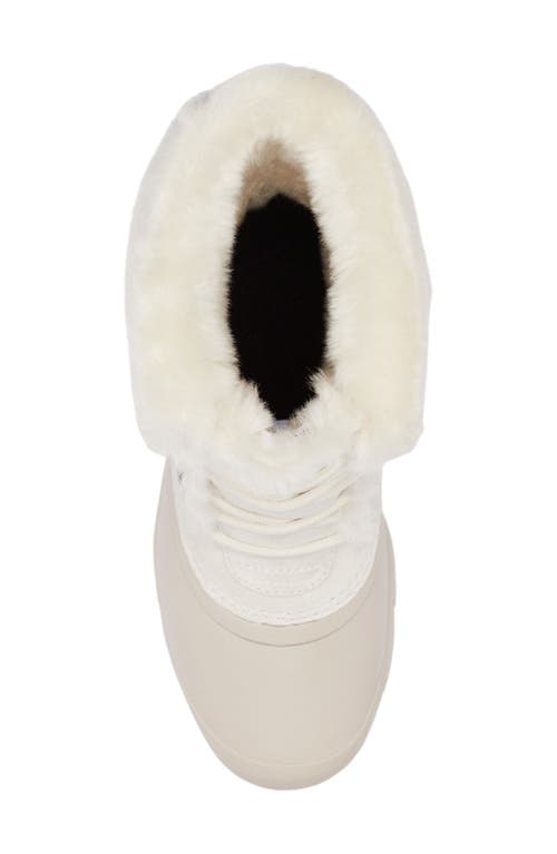 Shop Sorel Snow Angel Faux Fur Detail Waterproof Boot In Chalk/light Clay