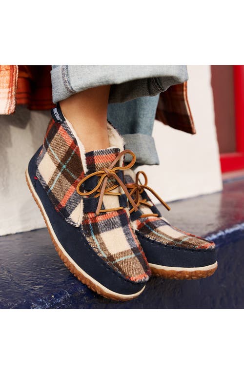 Minnetonka Torrey Faux Fur Lined Slipper Bootie In Dark Navy Multi