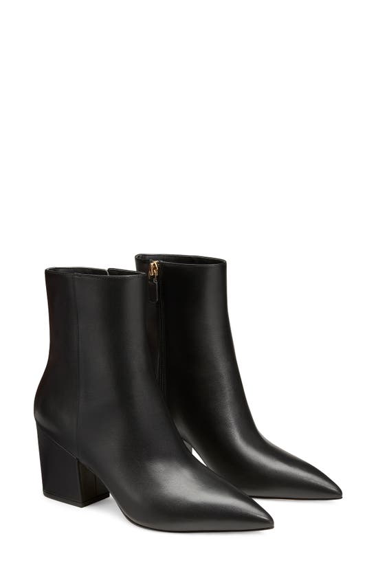 Stuart Weitzman Avenue 75 Block Heel Bootie In Black