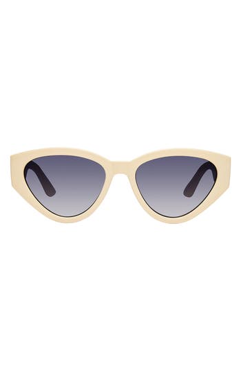 Shop Kurt Geiger London 54mm Cat Eye Sunglasses In Solid Bone/smoke Gradient