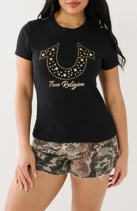 Tommy Hilfiger Crest Rhinestone Performance T-shirt - Eileen