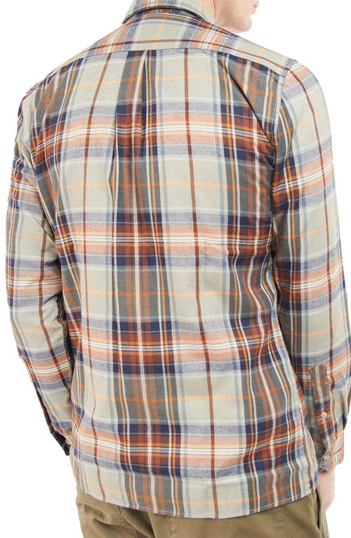 Barbour Waterfoot Thermo Weave Plaid Button-up Shirt In Olive