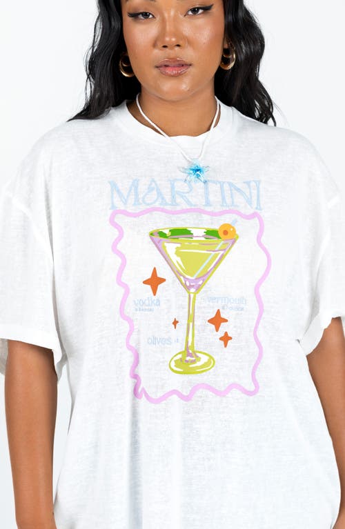 Shop Princess Polly Martini Oversize Graphic T-shirt In White