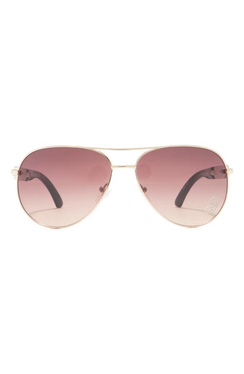 Shop Guess 58mm Pilot Sunglasses In Gold/gradient Brown