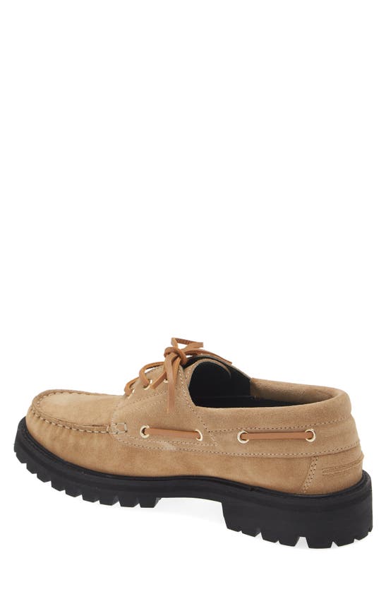 Shop Vinny's Leather Boat Shoe In Sand