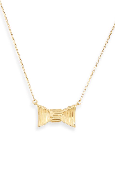 all wrapped up mini bow pendant necklace