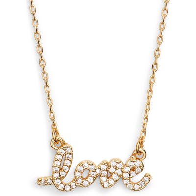 Kate Spade New York Say Yes Pave Love Mini Pendant Necklace