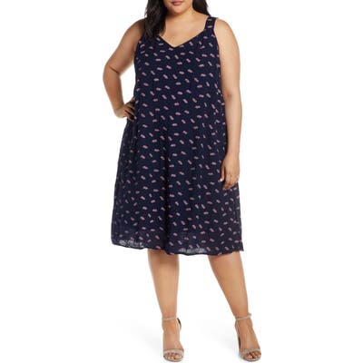 Plus Size Bobeau Print Sundress, Blue
